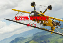Upcoming Movies: Mission: Impossible — The Final Reckoning A yellow plane doing a barrel roll over mountains